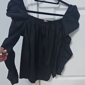 Kate Spade Black Off-Shoulder Blouse